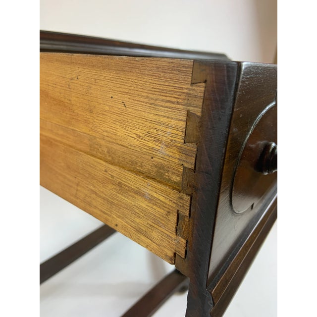 Brown Mahogany Console Table With Barley Turned Legs, 1 Drawer, Beveled Top For Sale - Image 8 of 12