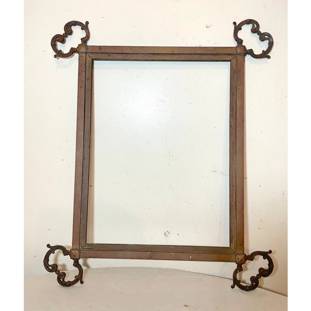 Antique Ornate 19th Century Victorian Bronze Rectangular Wall Mirror Frame For Sale - Image 11 of 11