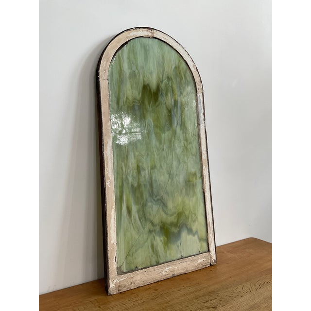 Add a touch of historical soul to your home with this stunning Early 20th Century slag glass window. This authentic...