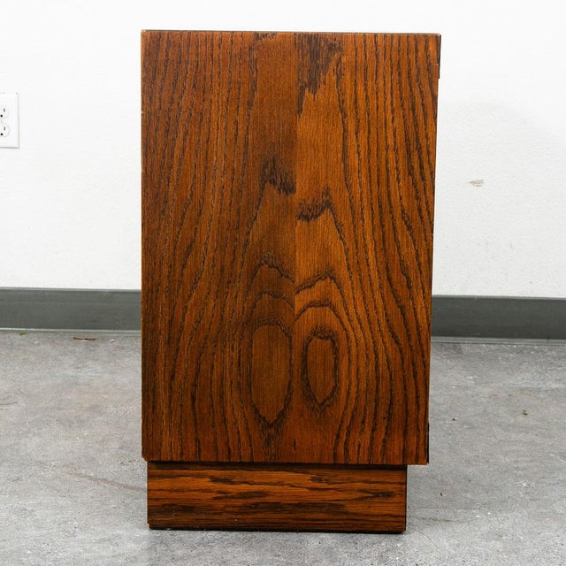 Lane Furniture Mid Century Modern Storage Chest Record Lp Storage Cabinet Table Lane Vinyl MCM For Sale - Image 4 of 11