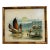 Mid Century Oil on Board Chinese Junk Boats Painting For Sale