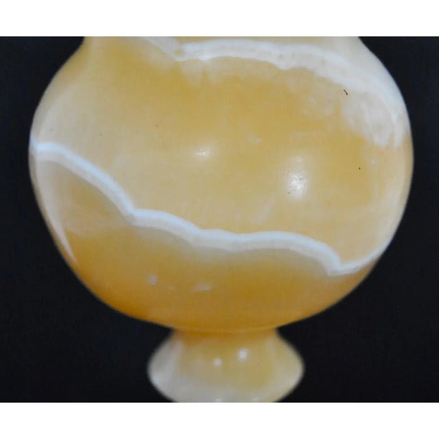 Yellow Honey Rose Bud Oriental Alabaster Candle Holder Votive Small Vase For Sale - Image 8 of 8