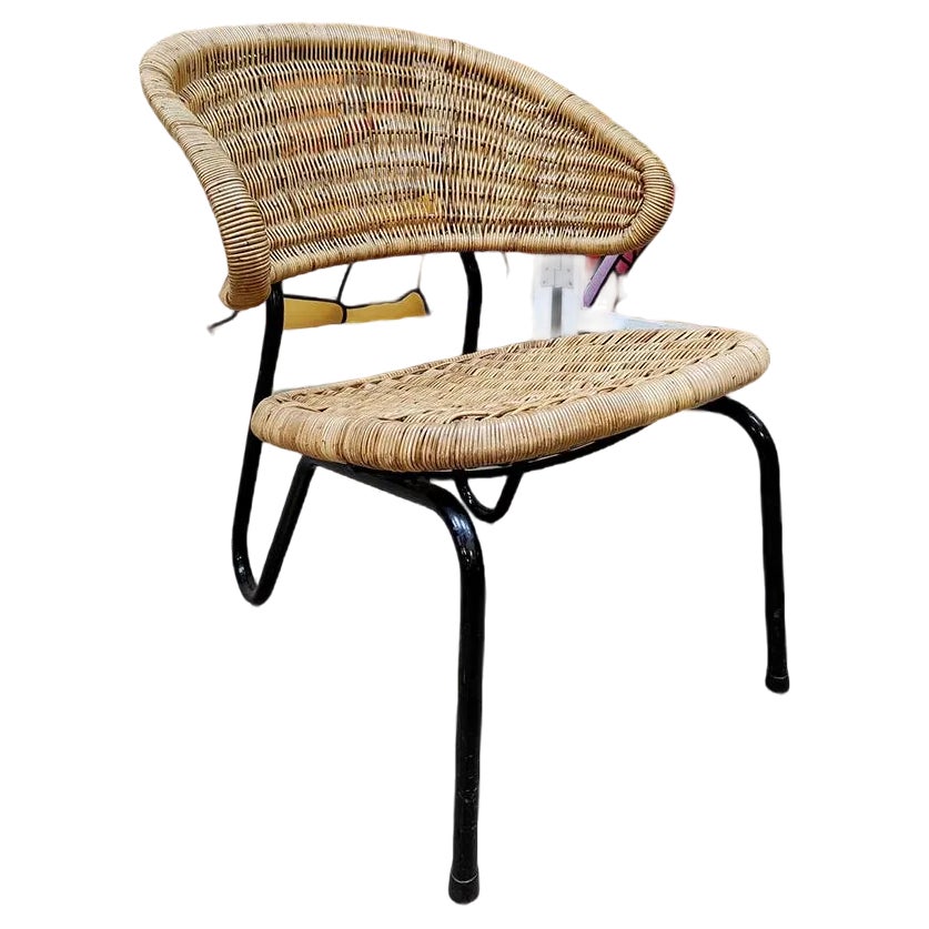 椅子 vintage rattan easy chair Mid-Century Dutch Easy Chair in Rattan by Dirk Van Slighted