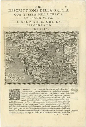 Antique Map of Greece by Aeg, 1598