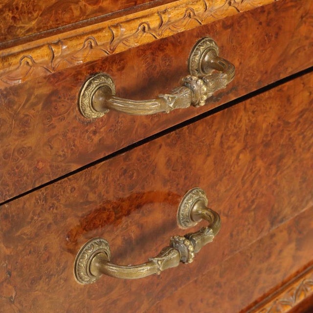 Walnut and Burl Chest of Drawers with Marble Top For Sale - Image 9 of 15