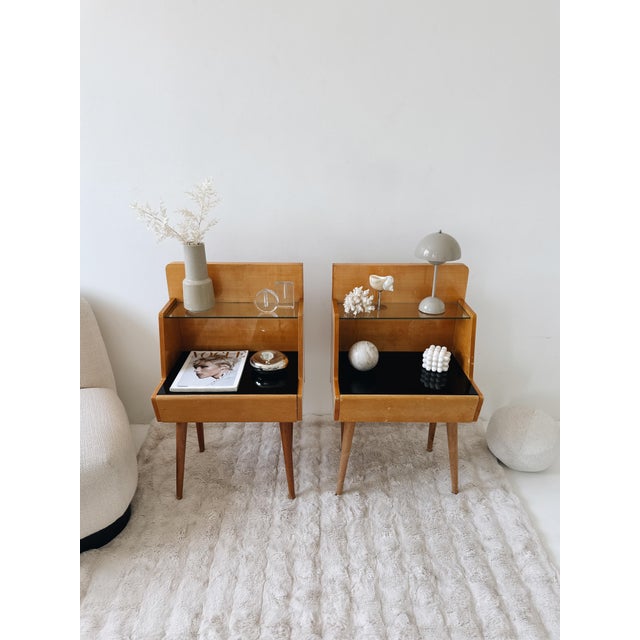 Mid-Century Modern Nightstands attributed to Jitona Soběslav, Czechoslovakia, 1960s, Set of 2 For Sale - Image 16 of 17