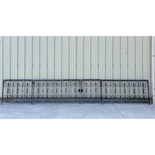 Wrought iron garden gate and railing from the 1950s - L=5m20, H=85cm.