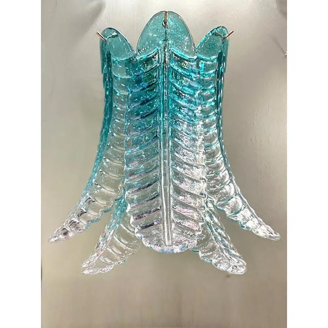 Scenographic Greeen Felci Murano Glass Wall Sconces by Simoeng, Set of 2 For Sale - Image 4 of 6