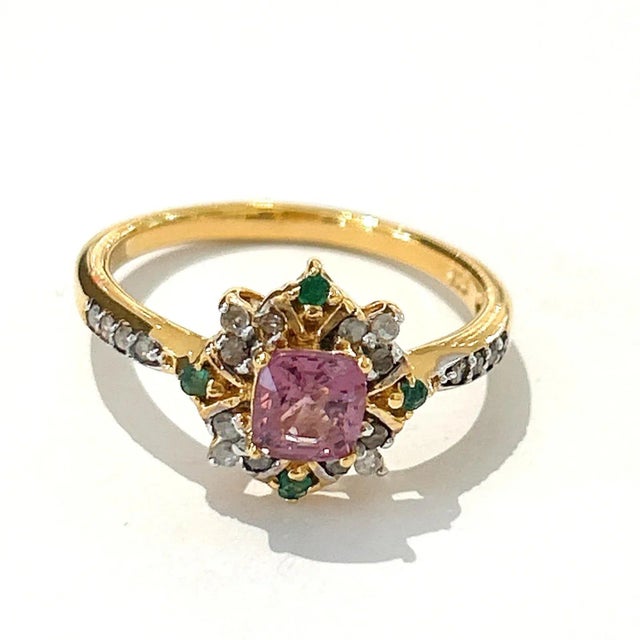 This is part of Chairish’s Fine Jewelry assortment. Round Brilliant Square cut natural Pink Sapphire - 0.70 carat Round...