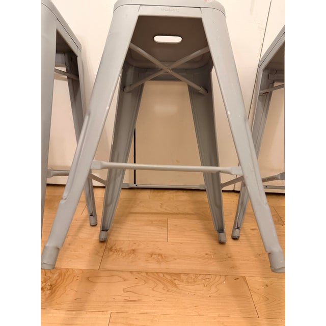 Tolix Marais H65 Steel Counter Stools by Xavier Pauchard, Set of 3 For Sale - Image 11 of 12