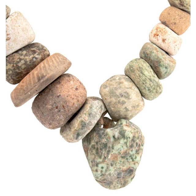 Pre-Columbian Graduated Stone Bead Necklace. 4.5" Diameter. Provenance: From a New York City Collection.