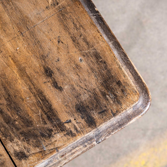 Wood Vintage French Farmhouse Rectangular Dining Table in Oak, 1950s For Sale - Image 7 of 11