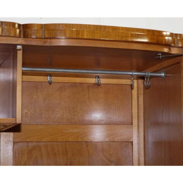 English Art Deco Burr Walnut 2-Door Wardrobe, 1930s For Sale - Image 17 of 18