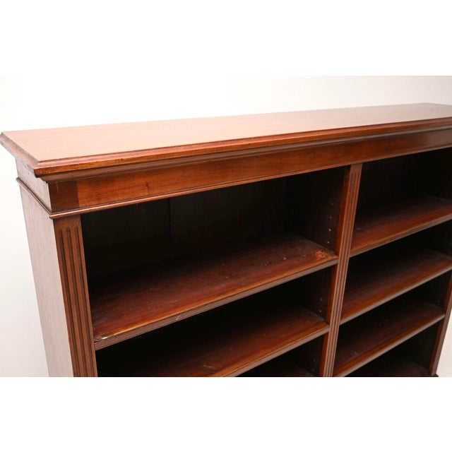 Brown Antique Victorian Open Bookcase, 1860 For Sale - Image 8 of 10