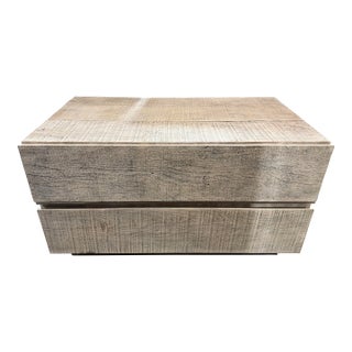 Restoration Hardware Rustic Wood Nightstand For Sale