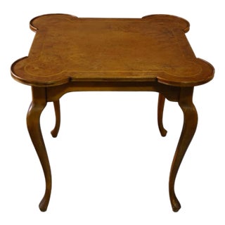 Vintage Italian Burlwood Mahjong Game Table For Sale