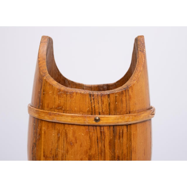 Tan Curved Wooden Umbrella Stand, France, 1960s For Sale - Image 8 of 9