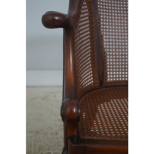 Vintage French Carved Cane Tub Chair For Sale - Image 17 of 18