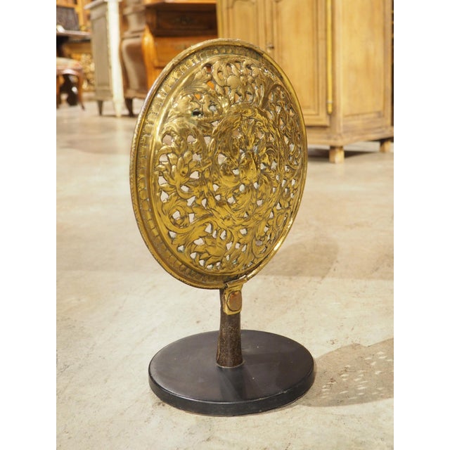 17th Century A Mounted 17th Century Cut Brass Bassinoire Cover From France For Sale - Image 5 of 10