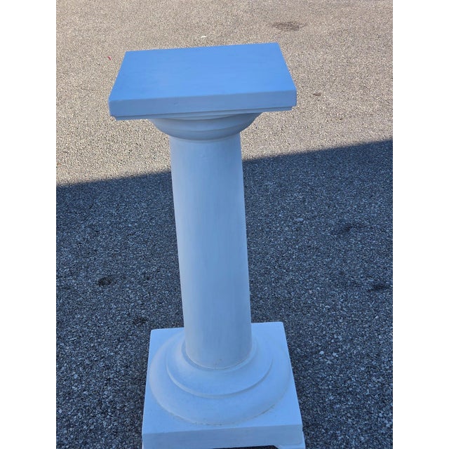 19thc American Victorian Pedestal Pine Painted White, Very Strong. For Sale - Image 13 of 14