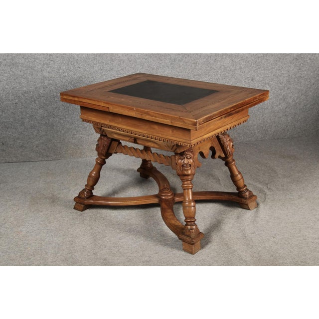 Mid 19th Century Small Antique Baroque Walnut Dining Table with Slate Top, 1850 For Sale - Image 5 of 18