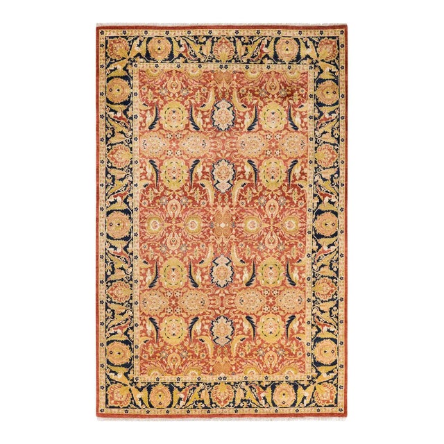 Orange Mogul, One-of-a-Kind Hand-Knotted Area Rug in Orange, 6' 0" x 9' 5" For Sale - Image 8 of 8