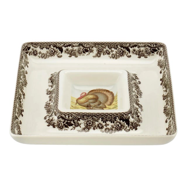 Spode Woodland Square Chip & Dip, Turkey For Sale