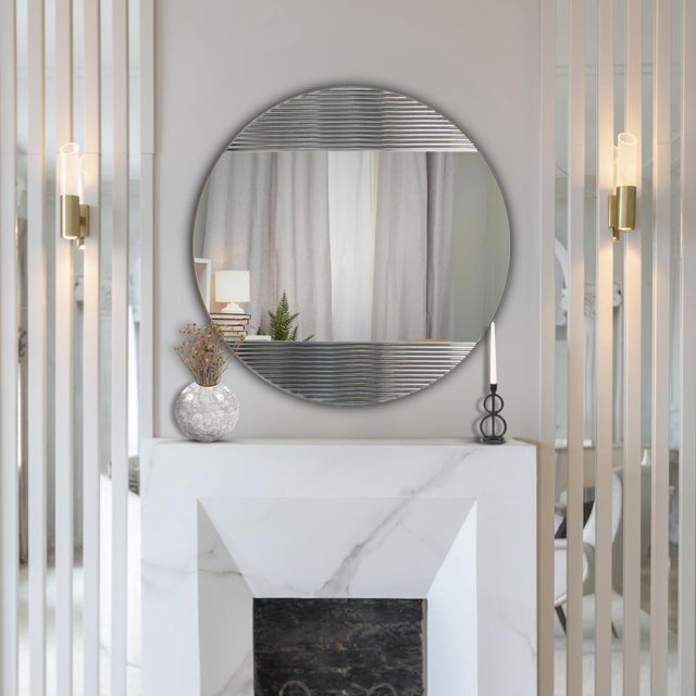 Frosted Wall Mirror For Sale - Image 10 of 11