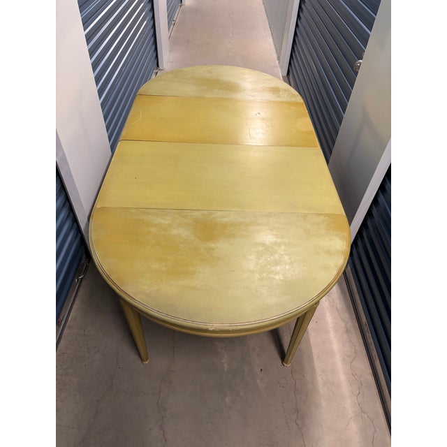 Mid 20th Century Mid 20th Century Dixon Powdermakers Mid Century Gustavian Swedish Style Extension Dining Table Set With 6 Cane Chairs For Sale - Image 5 of 12