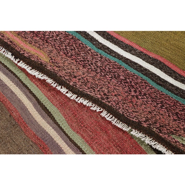 Textile Vintage Shahsavan Persian Kilim With Colorful Stripes - Rug & Kilim For Sale - Image 7 of 7