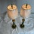Vintage Italian Hand Carved Goldleaf Wood Candle Stick Lamps With Shades/Finials - a Pair For Sale - Image 10 of 13