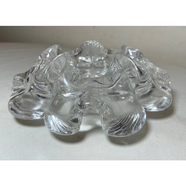 Vintage Blown Murano Venetian Art Glass Cigarette Cigar Clear Ashtray Italian For Sale - Image 10 of 13