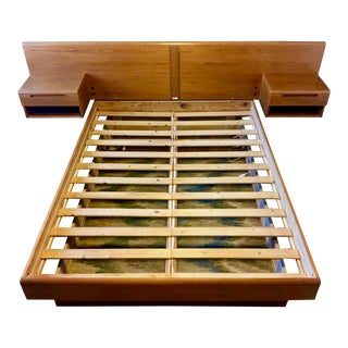 Mid Century Danish Modern Jesper Queen Platform Bedframe For Sale