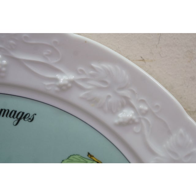 Green Gien France Les Saveurs Fromages Cheese Charger Plate Marie-Pierre Boitard 13" For Sale - Image 8 of 12