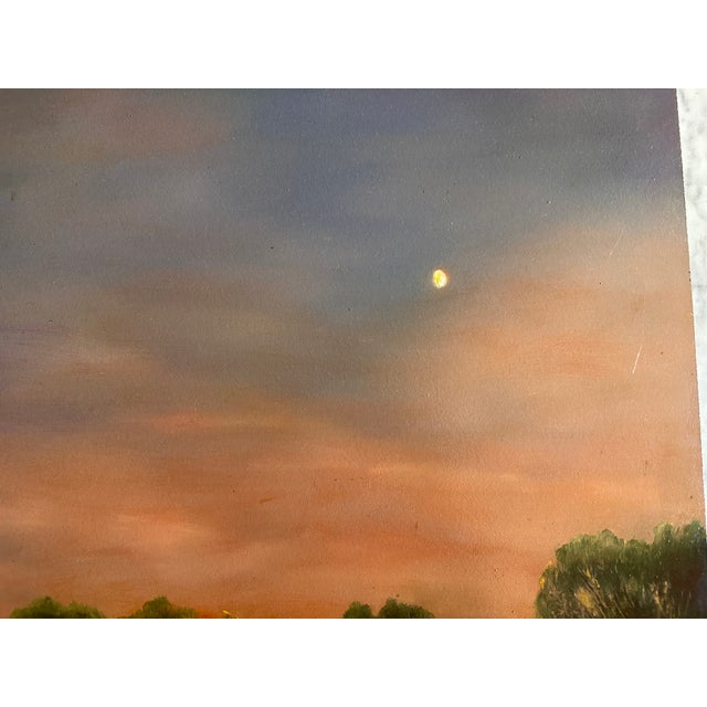 Gustafsen, Pastoral Landscape with Grazing Cows at Dusk, 2002, Oil Painting For Sale - Image 12 of 15
