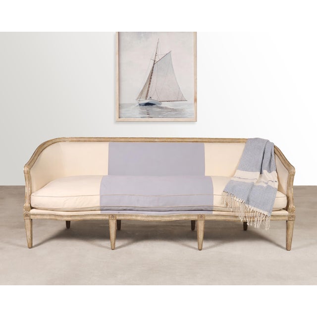 A sublime Dennis & Leen cabriole canapé sofa called the "Italian Settee", executed in the grand French Louis XVI or...