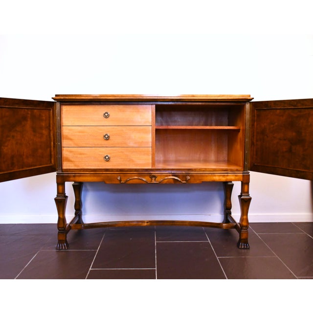 Swedish Grace Flamed Birch Sideboard from Seffle Möbelfabrik, Late 1920s For Sale - Image 4 of 13