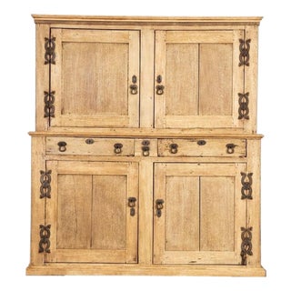 Large 19th Century English Bleached Oak Dresser For Sale