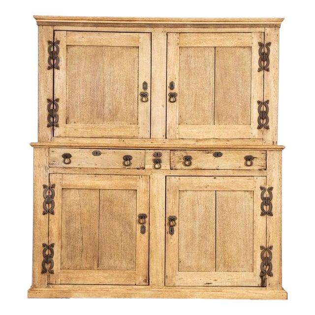 Large 19th Century English Bleached Oak Dresser For Sale