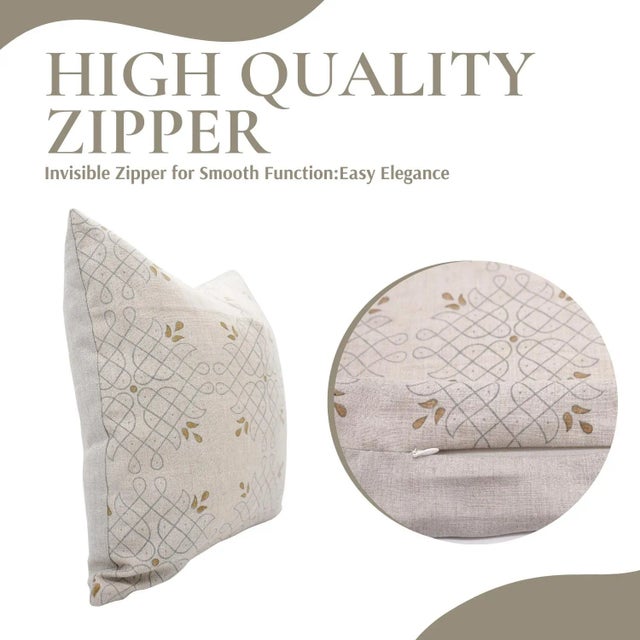 Art Deco Fabdivine Handmade Block Print Throw Pillow Covers Farmhouse & Living Room Decor Size-14x36 - Alpana For Sale - Image 3 of 5