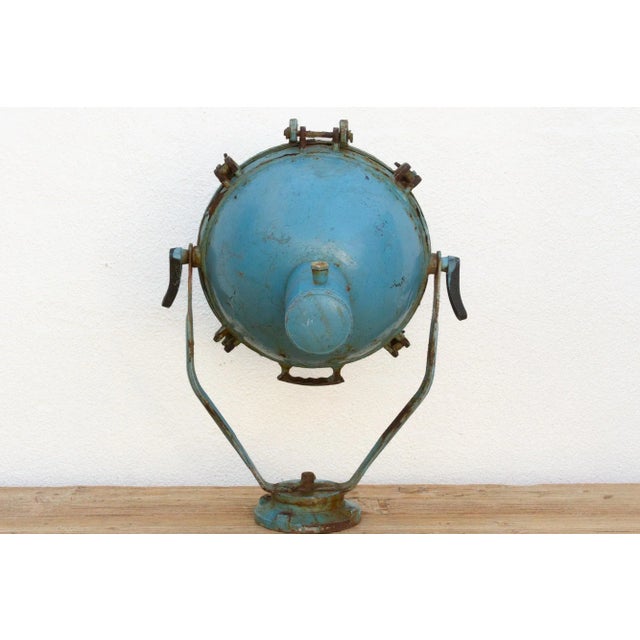 Blue Antique Metal Sea Blue Ship Spotlight For Sale - Image 8 of 10