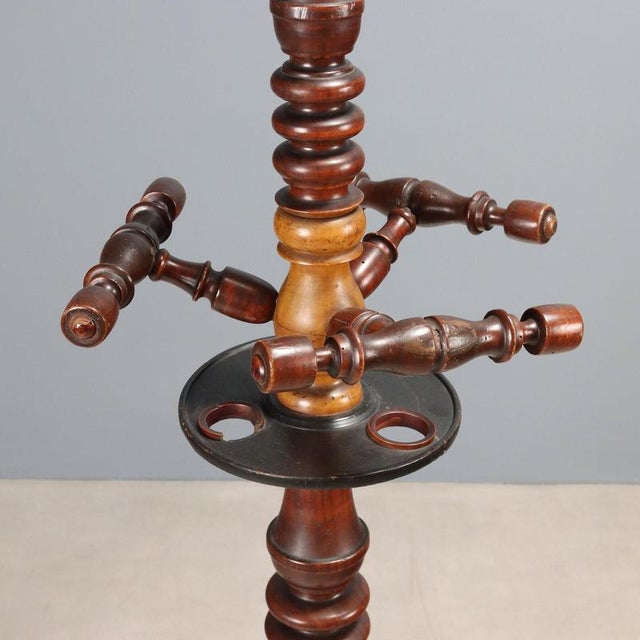 Coat Stand in Elm, Maple and Ebonized Parts For Sale - Image 4 of 8