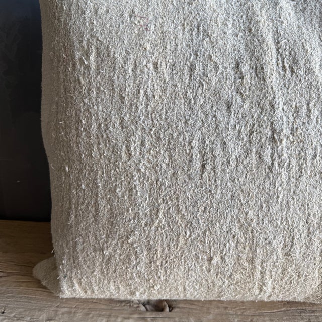 Vintage Rug Pillow With Original Seams Includes Insert For Sale In Los Angeles - Image 6 of 8