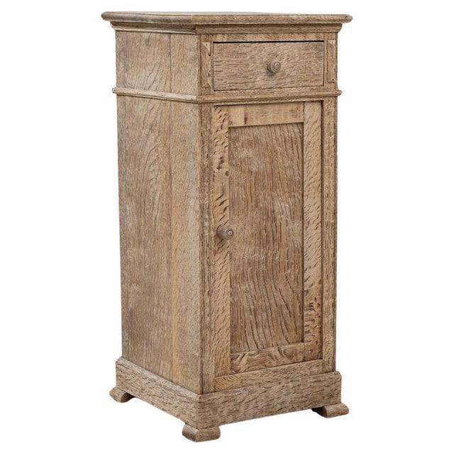 1900s French Oak Bedside Table With Drawer For Sale - Image 15 of 18