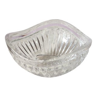 Vintage Mikasa Cimarron Triangular Cut Glass Crystal Bowl 5.75" Diameter For Sale