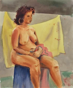 Arnold A. Grossman, Seating Nude, Circa 1970