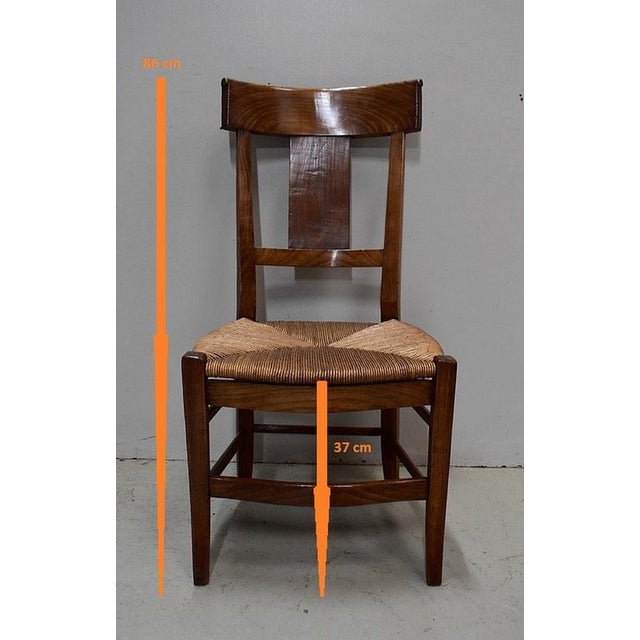Early 19th Century Directoire Side Chair in Cherrywood and Straw For Sale - Image 12 of 16