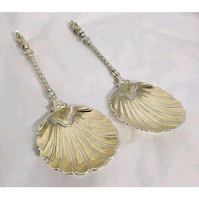 Antique Victorian Sterling Silver Serving Spoons from Mappin & Webb, 1887, Set of 2 For Sale - Image 3 of 13