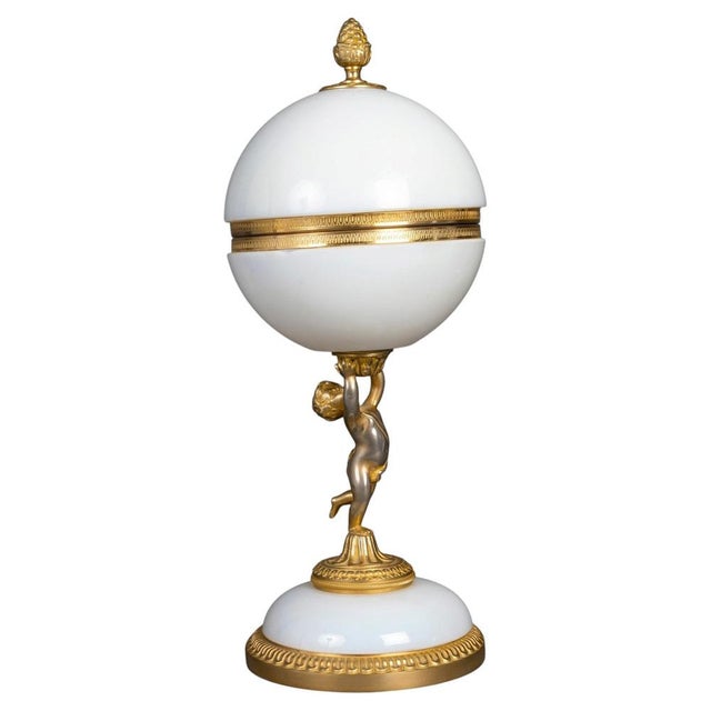 Napoleon III Opaline Candy Dish with Gilded Bronze Frame, Early 20th Century For Sale - Image 11 of 11