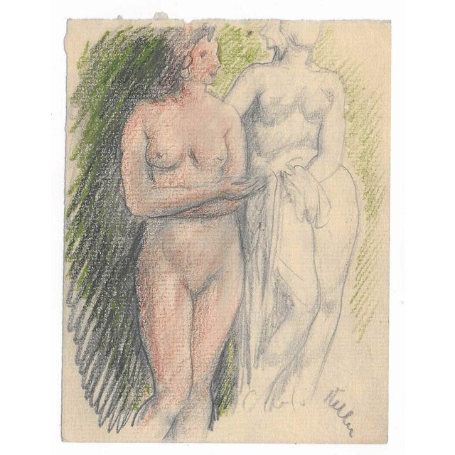 Henry George Keller (1869-1949). Nudes drawn on the reverse of an exhibition pamphlet. Born aboard ship off Nova Scotia of...